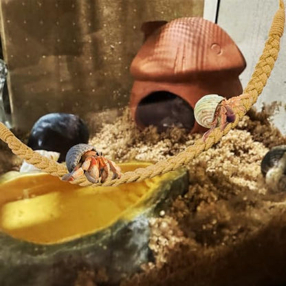 kathson 2 PCS 26 Inches Hermit Crab Climbing Toys,Reptile Vines Toy Hermit Crab Rope Ladder Bendable Hermit Crab Supplies Tank Terrarium Accessories for Hermit Crabs Lizards Leopard Geckos - color: 【Color：Khaki】