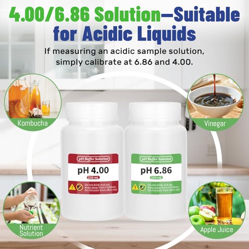 15 Pack pH Meter Calibration Solution Buffer Solution Powder for Precise & Easy Calibration, 4.00/6.86/9.18pH Buffer Powder with 3 Extra Bottles - Professional pH Tester Calibration Kit