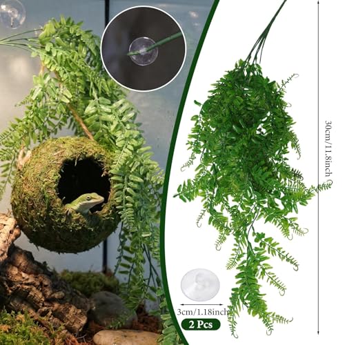 Green Reptile Cave Hide, Platform Shelter for Lizard Gecko Snake