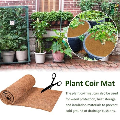 Natural Coco Coir Fiber Liner Roll, co-conut Fiber Pad Sheet, Hanging Basket Coco Liners, Coco Fiber Mat Reptile, Coco Fiber Replacement Liner for p-lanters Window Box Flower Basket Garden Decoration - size: 100x30 cm