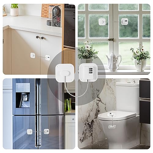 Refrigerator Lock, Heavy Duty Fridge Lock, Combination Lock for Refrigerator Cabinets, Drawers, Safety, Easy Install No Keys Needed (White-2Pack) - color: White-2Pack