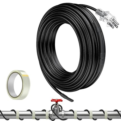 Pawfly 12 FT Heat Tape for Water Pipes, 8 W/ft 120 V Pipe Heating Tape, Self-Regulating Heat Trace for Pipe Freeze Protection, Heating Cable for Pipes Roofs, Keep Water Flowing at -40 °F - style: 12 ft