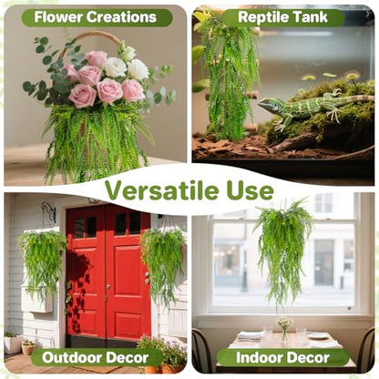 RAINFLOW 3PCS Fake Hanging Plants - Artificial Reptile Habitat Vines | Lifelike Faux Hanging Plants, Reptile Tank Decor Accessories for Bearded Dragon, Chameleon, Lizard, Snake Cage & Habitat, 31"