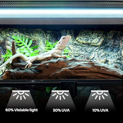 T5 HO 10.0 UVB Lamp Bulb 22" L 24 Watts, Reptile UVB Lamp Tube for Bearded Dragon - size: 22 inches
