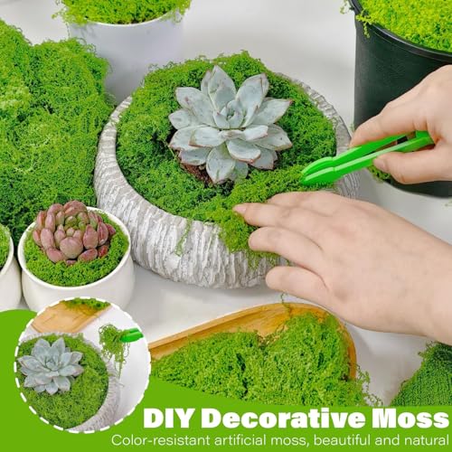 Fake Moss Moss for Crafts 3.52oz Artificial Moss for Crafts, Faux Moss for Fairy Garden, DIY Decorative, Model Making, Walls, Glass Containers, Home