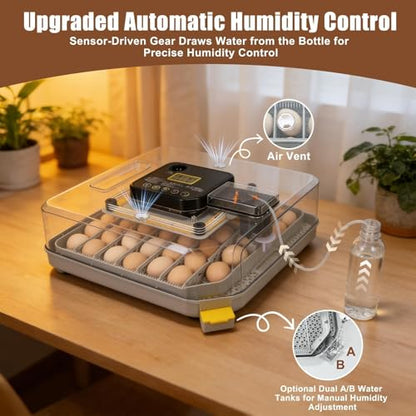 Nest IV - 48 Egg Incubator for Breeders, Fully Automated, Accurate Humidity & Temp Control, Chick Separator, Flexible Egg Spacing, Custom Incubation Days, Auto Turning & Auto Stop, Easy Monitoring - size: 48 Egg [Black]