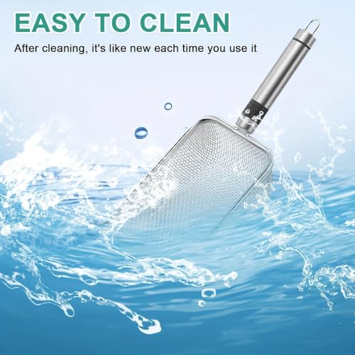 Soil Sifter for Gardening 3 Pack, Stainless Steel Garden Sand Soil Compost Sifter with Handle (2/3.8/5 mm Mesh), Gardening Tool & Reptile Sand Scoop for Litter Cleaning, Rocks Shell Sifting