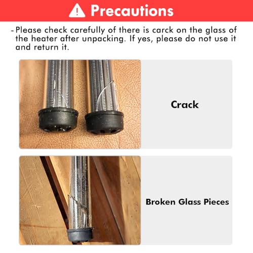 Orlushy Submersible Aquarium Heater, Adjustable Fish Tahk Heater with Free Thermometer Suitable for Marine Saltwater and Freshwater - size: C100
