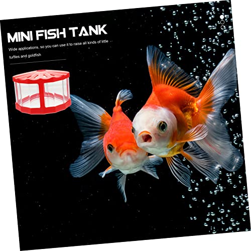 Mikikit 2pcs Mini Fish Tank Led Lights Small Reptile Boxes Compact Transparent Aquarium for Betta Fish for Desktop Decor and Breeding Stylish and Space-Saving