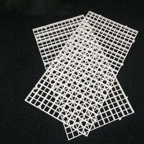 4pcs Aquarium Lid Hood Fish Tank Top Cover Terrarium Lid Plastic Grid Panel Egg Crate Grate with 6 Aquarium Glass Cover Board Clip Fish Tank Lid Anti-Jumping Net Cover (Clear,11.6*11.6inch) - color: Clear