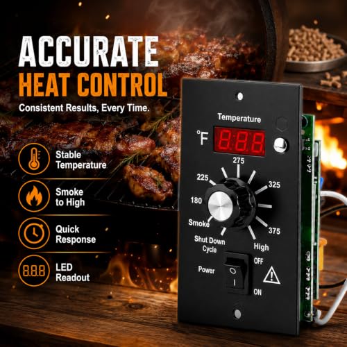 Digital Thermostat Controller, LED Display Temperature Control Panel Barbecue Grill Replacement Part, Replacement Thermostat Kit Parts Digital Pro Controller for All Traeger (with 7'' Probe Sensor) - size: with 7'' Probe Sensor