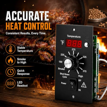 Digital Thermostat Controller, LED Display Temperature Control Panel Barbecue Grill Replacement Part, Replacement Thermostat Kit Parts Digital Pro Controller for All Traeger (with 7'' Probe Sensor) - size: with 7'' Probe Sensor