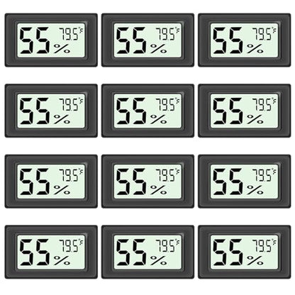 12-Pack Mini Hygrometer Indoor Humidity Meter, Highly Accurate Digital Thermometer Humidity Gauge Meter, Indoor Thermometer Hygrometer Monitor Fahrenheit (℉) for Humidors