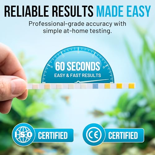 9-In-1 Aquarium Test Strips – 100 Strips for Freshwater & Saltwater | Tests pH, Nitrate, Nitrite, Hardness, Chlorine, Copper, Iron, Carbonate & Alkalinity | Fast Results for Fish Tank & Reef Aquariums - style: 9-In-1 Test Kit