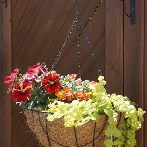 2 Pack Round Coco Liners for Hanging Basket Replacement Coconut Fiber Liner for Garden Decoration Flower Pot (16 inch) - size: 16 inch