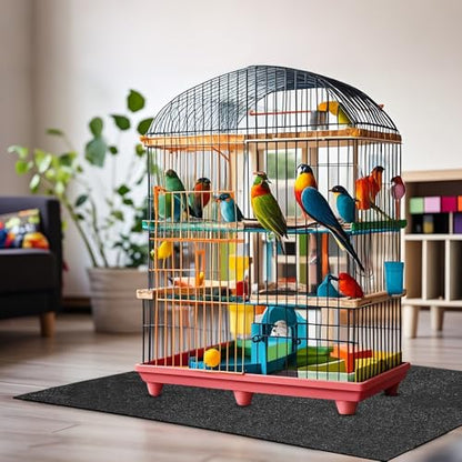 Nuanchu Large Bird Cage Mat, 30 x 36 Inch Under Pet Cage Mat, Absorbent/Waterproof Felt Pad for Bird Cages, Reptile Aquariums, Dog Kennels, with Non-Slip Backing for Hard Floors and Surfaces - size: 30 x 36 Inch