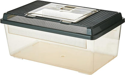 Exo Terra Faunarium Reptile Terrarium, Medium (14" x 8" x 6") | Flat Home Plastic, Perfect for Temporary Housing, Quarantine, or Transport, Transparent Plastic Door for Easy Access - size: Medium