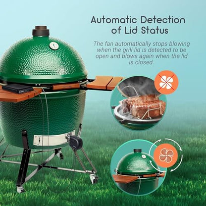 INKBIRD Wi-Fi and Bluetooth BBQ Automatic Smoker Fan Thermometer | Temperature Controller with 4 Probes for BGE, Kamado Joe, Primo, Ceramic Grills, 2 Size Adapters, Hard Carrying Cases