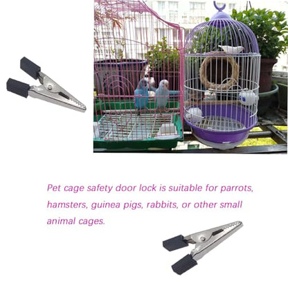 40 Pcs Bird Cage Safety Clips, Iron, Black, 1.89x0.7 Inch, Suitable for Parrots, Hamsters, Guinea Pigs, Rabbits, Lightweight, Anti-Escape