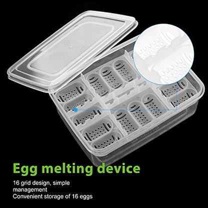 Mipcase Frog Snake Lizard Incubator Case 16 Egg Slots Lightweight Portable Reptile Tool