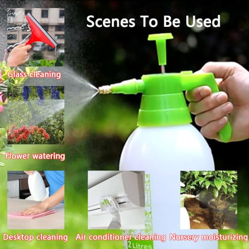 Garden Pump Sprayer, 0.5Gallon/68oz Hand-held Lawn Pressure Spray Bottle with Adjustable Nozzle (Green-2Pcs) - color: Green-2Pcs
