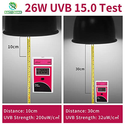 UVB Reptile Light 15.0, 26W Intense UVA UVB Bulb for Reptiles, Terrarium Compact Fluorescent Lamp, Reptile UVB Light Bulb for Desert Reptiles & Amphibians - size: 15.0-26