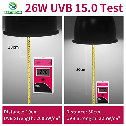 UVB Reptile Light 15.0, 26W Intense UVA UVB Bulb for Reptiles, Terrarium Compact Fluorescent Lamp, Reptile UVB Light Bulb for Desert Reptiles & Amphibians - size: 15.0-26