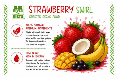 Blue River Diets Crested Gecko Diet | Strawberry Swirl | All Natural Low Fat Complete Gecko Food | 2.1oz