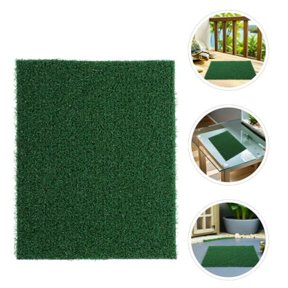 TEHAUX 2pcs Artificial Grass Mat for Aquarium Turtle and Reptile Tank, Resin Simulation Carpet with Versatile Application for Background Landscaping and Aquarium Landscape Decor
