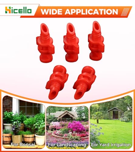 Micro Sprayer Irrigation System 100PCS 360 Degree Misting Nozzle Irrigation | Sprinklers Sprayer For Garden 0.15IN Drill Diameter Not For 1/4 Inch Hose, 360 Degree Cover Area : 0.9 - 1.1 m - size: 100pcs-360DR-Red