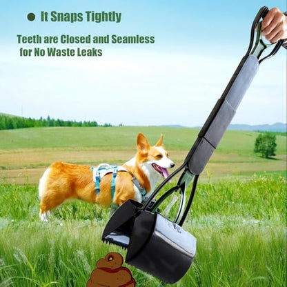 ienjoyed Dog Pooper Scooper for Large Medium & Small Dogs Heavy Duty,Long Handled Dog Poop Scooper for Grass,Durable Dog Poop Pick Up Tool (Dark Green) - color: Dark Green