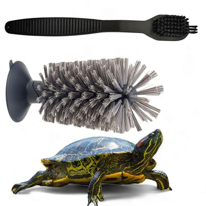 Turtle Shell Cleaning Suction Brush Tank, Turtle Scratcher for Tank Shell Cleaner with Suction Cup and Handheld Back Scratcher Remove Mud Dirt, Tortoise Habitat Accessories (Gray) - color: Gray