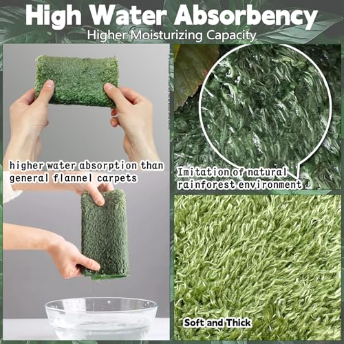kathson 4pcs Reptile Carpet Terrarium Liner Tortoise Bedding Reptile Substrate Liner Mat Pet Cage Mats Supplies for Lizard Snake Bearded Dragon Gecko Chameleon Turtle Iguana (11.81 X 7.87 in) - color: 4PCS（M）：11.81 X 7.87 in