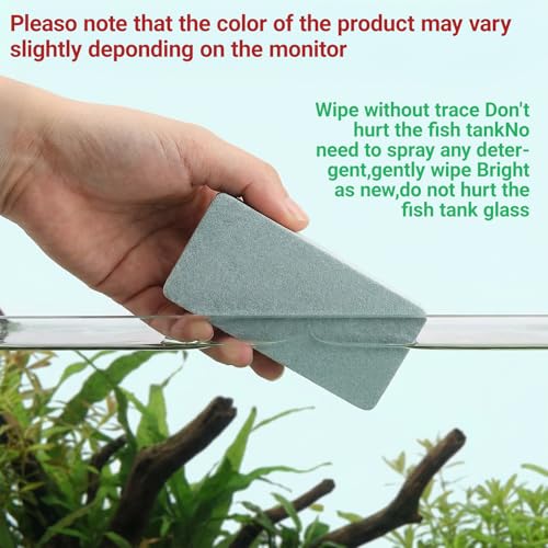 4-Pack Fish Tank Cleaning Tools - Double Sided Aquarium Sponge Brush - Glass Aquarium Scrubber Sponge - Surface Buildew Remover for Fish Tank - Non-Scratch EVA Pad