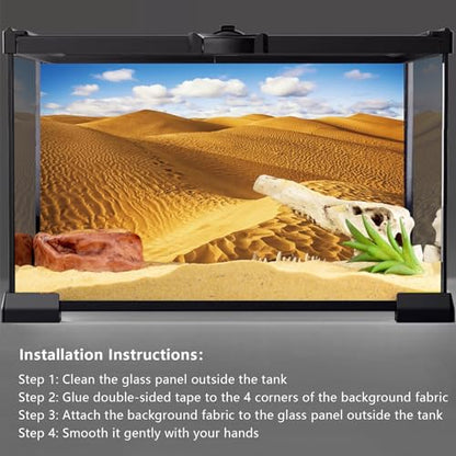 YongFoto Reptile Terrarium Background 36x18 inch Reptile Tank Background Sand Dunes Desert Blue Sky Tropical Scenery Reptile Habitat Background Bearded Dragon Fish Tank Aquarium Background Backdrop - size: 36x18in/90x45cm