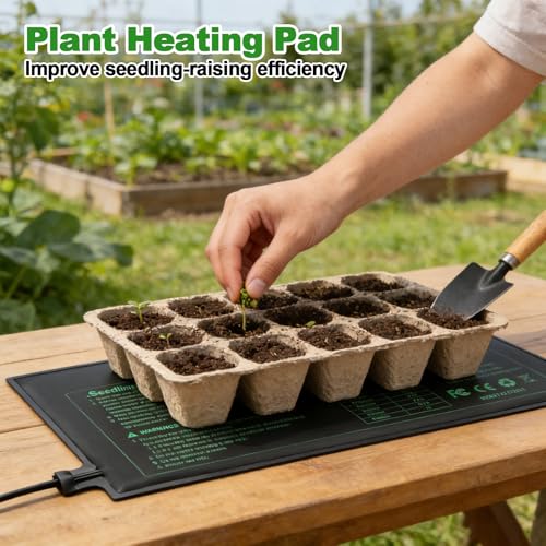 Bestio Waterproof Seeding Heat Mat 10"x 20.75", 4 Pack Durable Heat Mats for Seed Starting, UL & MET-Certified Plant Heating Pad, Indoor Gardening, Greenhouse - size: 10" x 20.75"- 4 Pack