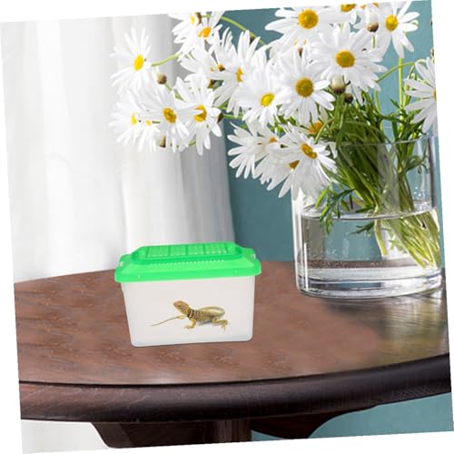 Luxshiny 2pcs Portable Handheld Critter Keeper Turtle Terrarium Pet Container Medium Plastic Reptile Carrier Suitable for Travel and Breeding