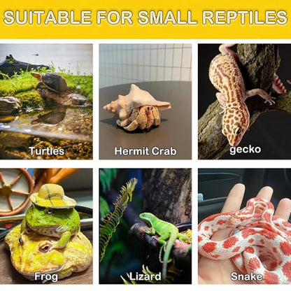 2 Pack Tortoise Climbing Terrace Turtle Resting Basking Platform Reptile Climbing Ramp Hiding Place Habitat Accessories with Feeding Trough