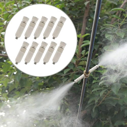 10 Pcs High Pressure Misting Nozzles Stainless Steel for Outdoor Cooling Misting System, High Pressure Anti Drip Cleanable, 3/16" Thread (0.8mm) - size: 0.8mm