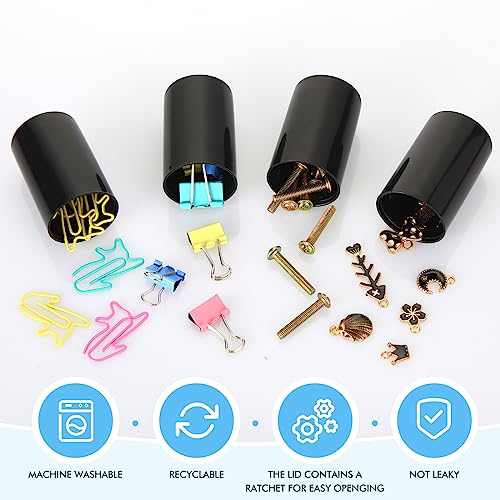 JOVITEC 100 Pcs Plastic Film Canister Holder 35 mm Empty Camera Reel Containers Storage Containers Case with Lids for Small Accessories Fish Hook Film Beads(Black) - color: Black