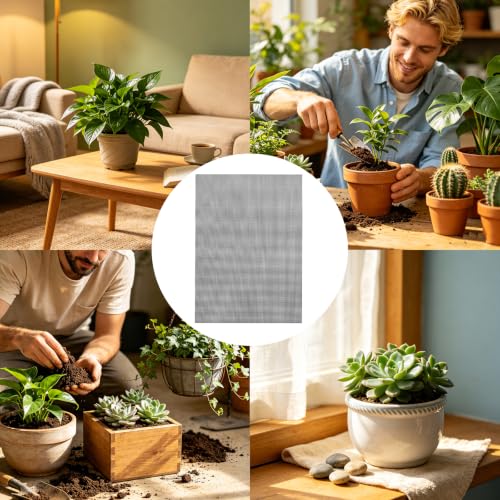 5 Pack Mesh Screen, Terrarium Plastic Mesh Sheet Used for Indoor and Outdoor Potted Plant Drainage and Soil Leakage Prevention