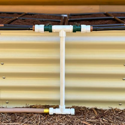 Garden Grid Manifold - 17" Tall, Double Style | Link All of Your Garden Grids So They Water Together | Ideal for Side-By-Side Garden Grid Connections - size: 17", style: Double