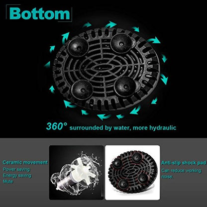 5W Submersible Water Pump, 66GPH Quiet Aquarium Pump | Multifunctional Mini Pump for 5-50 Gal Aquariums, Ponds & Hydroponics. Features Smart Dry-Run Protection
