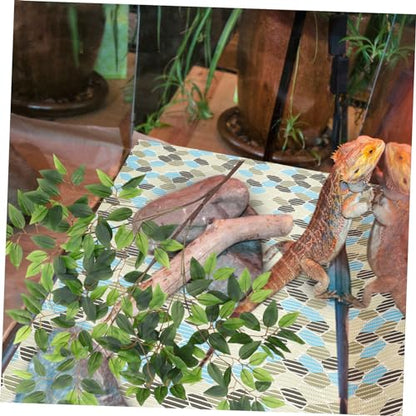 2pcs Reptile Simulation Plant Hanging Rattan Decor for Terrarium Habitat Lifelike Leaves for Lizards Snakes Crabs More Creates Natural Hiding Spots and Vibrant Environment