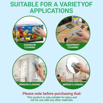 4-Pack Fish Tank Cleaning Tools - Double Sided Aquarium Sponge Brush - Glass Aquarium Scrubber Sponge - Surface Buildew Remover for Fish Tank - Non-Scratch EVA Pad