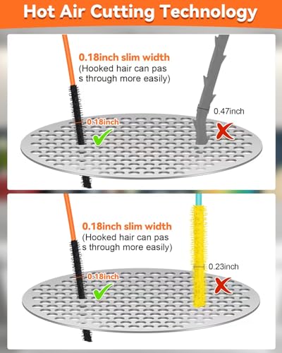 32 Inch Anti-Break Metal Snake Drain Hair Removal Tool (6PCS) | Nylon Coating Sink Snake, Drain Cleaner Hair Catcher Remover for Shower, Bathroom Sink Tub - color: Orange-32inch