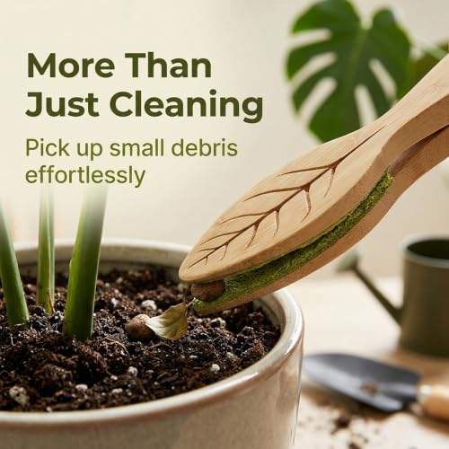 Plant Leaf Cleaning Tongs, Portable House Plant Leaf Cleaning Tongs, Household Cleaning Tools Garden Tools, Cleans Both Sides of Leaves, Dust Removal for Indoor Outdoor
