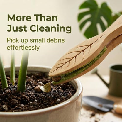 Plant Leaf Cleaning Tongs, Portable House Plant Leaf Cleaning Tongs, Household Cleaning Tools Garden Tools, Cleans Both Sides of Leaves, Dust Removal for Indoor Outdoor