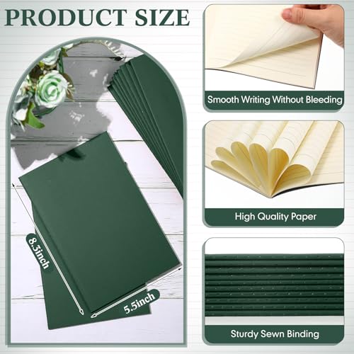 100 Pcs Journals Notebooks Bulk - Kraft Softcover A5 Small Notebooks 5.5 Inch x 8.3 Inch Notepads with 60 Page 30 Sheet for Writing Sketch Travel Office Supplies(Green,Lined) - color: Green, style: Lined