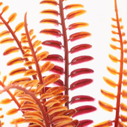GLEAVI Artificial Reptile Tank Plants for Gecko and Tortoise Enclosure, Realistic Yellow Autumn Fern Plastic Terrarium Ornament Leaves for Snake Habitat Accessories